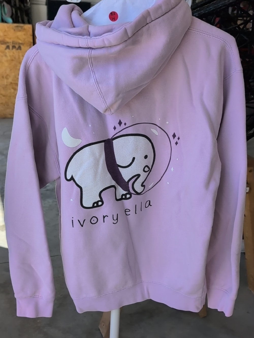ivory ella Lavender Elephant Graphic Hoodie - Picture 1 of 2